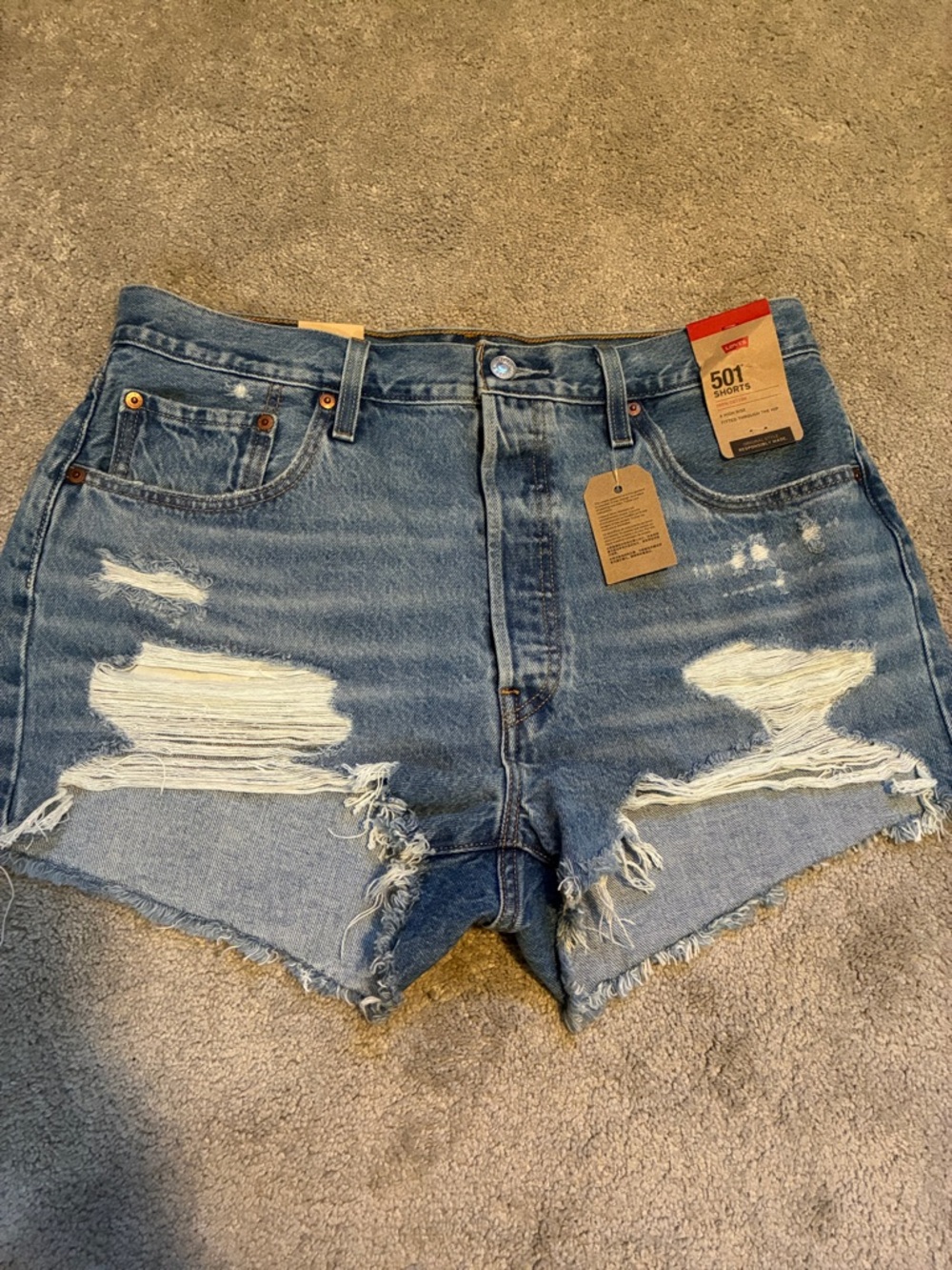 Levi's 501 Cutoff Distressed Denim Shorts